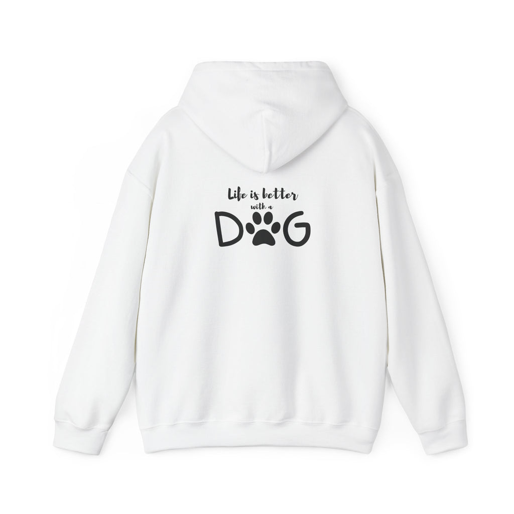 Dog Dad Hoodie — "Life Is Better With a Dog" Paw Print Pullover