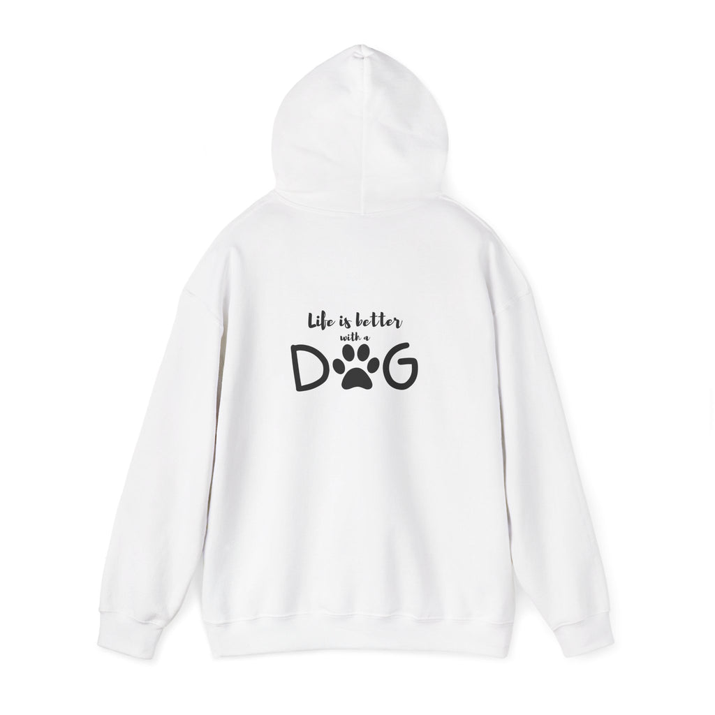 Dog Dad Hoodie — "Life Is Better With a Dog" Paw Print Pullover