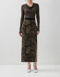 Mocha Swirl Pencil Skirt